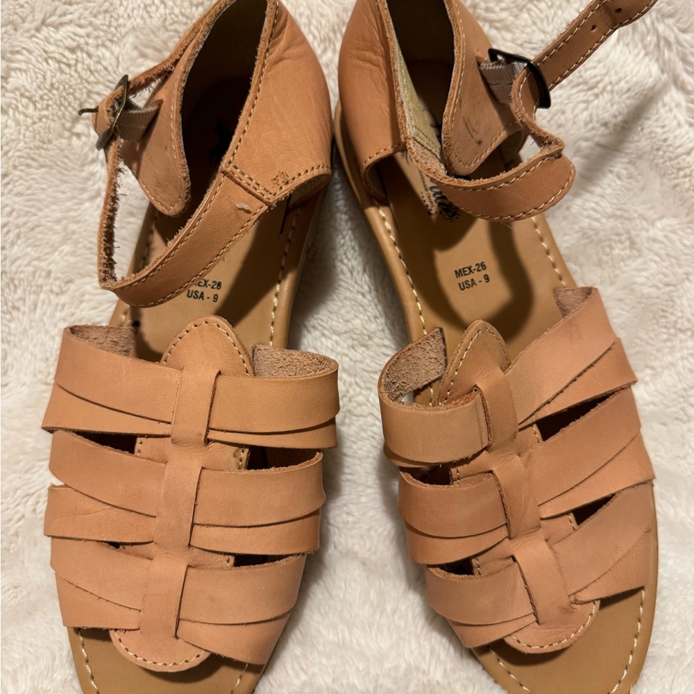 Huarache Sandals with Ankle Straps